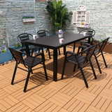 ☕ Chic Bistro Comfort: Outdoor Dining Set with Plastic Wood – 4 or 6 Seaters | Modern & Weatherproof