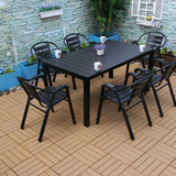 ☕ Chic Bistro Comfort: Outdoor Dining Set with Plastic Wood – 4 or 6 Seaters | Modern & Weatherproof