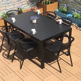 ☕ Chic Bistro Comfort: Outdoor Dining Set with Plastic Wood – 4 or 6 Seaters | Modern & Weatherproof