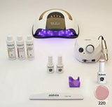 Kit Verniz Gel Andreia, Catalisador unhas 180w Sun Com Broca