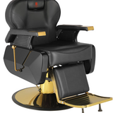 Elite Gold Barber Chair | Professional Heavy Duty Hydraulic Recliner - Palpasaonline