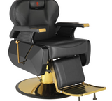 Chaise de barbier Elite Gold | Fauteuil inclinable hydraulique professionnel robuste