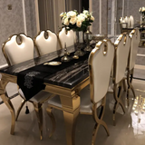 💎 Royale Luxe™ Golden Marble Dining Set – 6/8 Seater | Modern Wedding & Villa Elegance