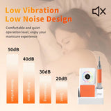 Broca para unhas ultra silenciosa – Motor sem escovas de 45.000 RPM | Broca para unhas profissional portátil e de baixa vibração (6 cores) ⚡