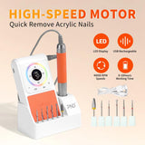 Broca para unhas ultra silenciosa – Motor sem escovas de 45.000 RPM | Broca para unhas profissional portátil e de baixa vibração (6 cores) ⚡