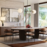 🇮🇹 Italian Grandeur: Designer Marble Dining Table – Modern Luxury for Villas & Elegant Spaces