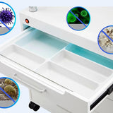 Beauty Salon Trolley with Stool, LED Cold Light Lamp & UV Ozone Disinfection Cabinet