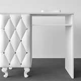 White Manicure leather look Table for Nails salon by palpasaonline