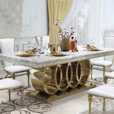 🍽️ Spin in Style: Luxury Marble Dining Table with Lazy Susan – Modern Elegance Meets Function