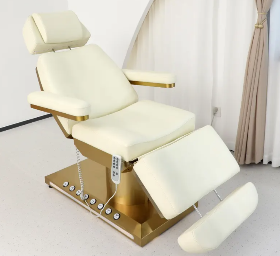 GlowElite™ Gold Base 4-Motor Electric Spa Bed – Luxury Adjustable Beauty & Therapy Table
