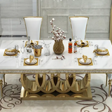 🍽️ Spin in Style: Luxury Marble Dining Table with Lazy Susan – Modern Elegance Meets Function