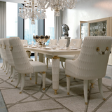 🍽️ The Transforming Touch: Modern White Stone Marble Dining Set – Foldable & Extendable Luxury for 6–12 Guests