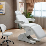 SereniGlow™ White Electric Spa Bed – 3-Motor Lash & Massage Table for Modern Salons