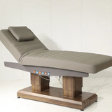 SilvaLuxe™ Grey Leather Electric Spa Bed – 3-Motor Ergonomic Salon & Massage Table for Professionals