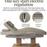 SilvaLuxe™ Grey Leather Electric Spa Bed – 3-Motor Ergonomic Salon & Massage Table for Professionals