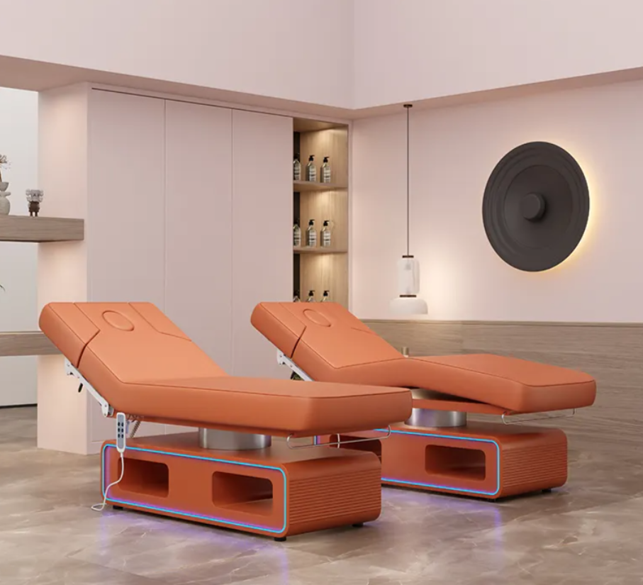 GlowPro™ 3-Motor Electric Spa Bed – Multifunctional Facial & Massage Table with Built-In Lamp