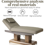 SilvaLuxe™ Grey Leather Electric Spa Bed – 3-Motor Ergonomic Salon & Massage Table for Professionals