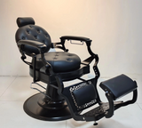 Silla de barbero BlackTitan: silla de barbero B54 totalmente negra inspirada en Belmont