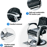 Streamline Black Barber Chair – Portable Professional Men’s Salon Essential P24