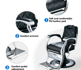 Streamline Black Barber Chair – Portable Professional Men’s Salon Essential P24