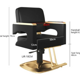 SteelGlide Black Salon Armchair – Sleek Rotating & Lifting Metal Chair S19
