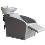 Electric Women's Salon Backwash Shampoo Chair with White Tilting Bowl
