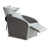 Electric Women's Salon Backwash Shampoo Chair with White Tilting Bowl