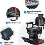 ProFlex Black Barber Chair – Portable Salon Styling Masterpiece P11