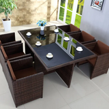 🏡 Modern Elegance: Handwoven Rattan Patio Set – Aluminum & Stainless Steel Frame | Waterproof Cushions
