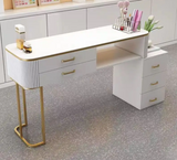 Chic Elegance: White Japanese Glass Single Light Luxury Manicure Table