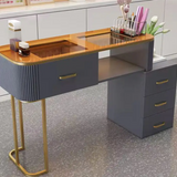 Chic Elegance: White Japanese Glass Single Light Luxury Manicure Table