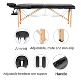 NaturEase: Adjustable Wooden Spa Massage Bed – Portable & Foldable Comfort