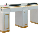Two-Seat Manicure Table with Extensive Drawer Storage