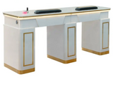 Two-Seat Manicure Table with Extensive Drawer Storage