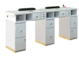 Two-Seat Manicure Table with Extensive Drawer Storage