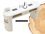 LuxeGlow White Nail Table – Elegant Beauty Spa Furniture for Gel Nails L23