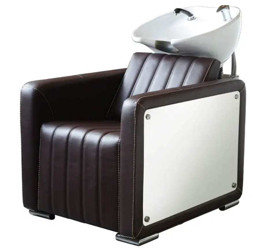 Deluxe Backwash Shampoo Chair & Bowl - Premium Barber and Salon Unit