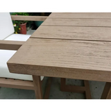 Modern Teakwood Outdoor Dining Set – Premium Rectangular Patio Table & Stackable Chairs for Garden, Deck & Villa Living