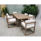 Modern Teakwood Outdoor Dining Set – Premium Rectangular Patio Table & Stackable Chairs for Garden, Deck & Villa Living