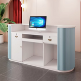Vibrant Welcome: Customizable Beauty Salon Reception Desk in Stunning Colors