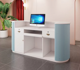 Vibrant Welcome: Customizable Beauty Salon Reception Desk in Stunning Colors