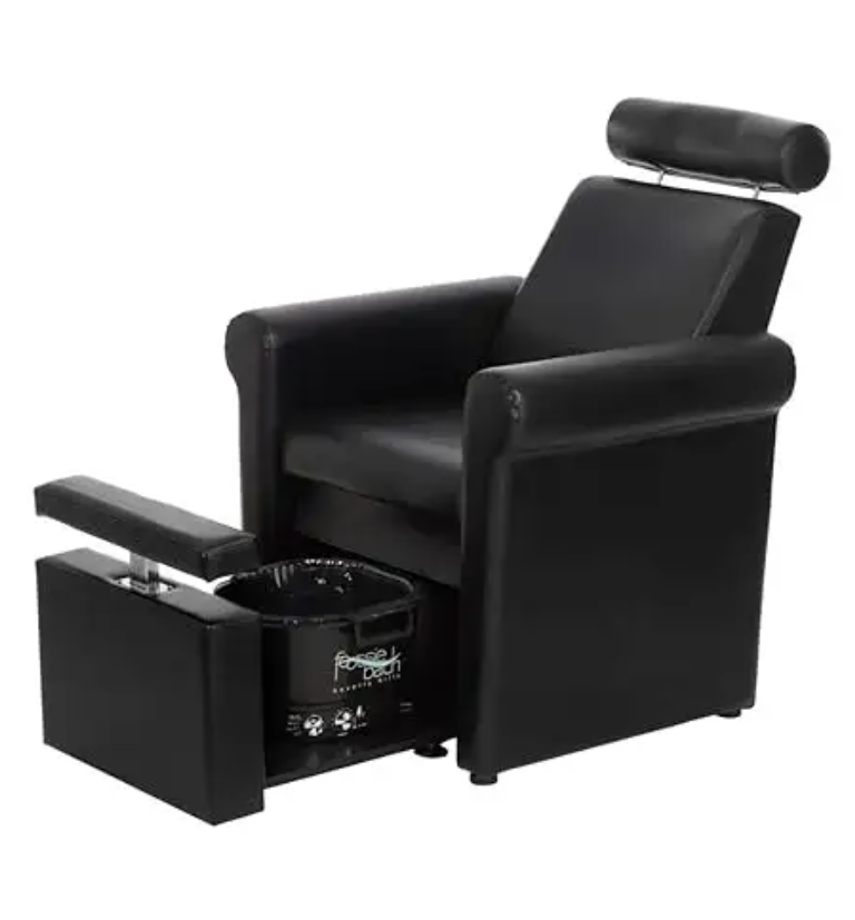 VivaLux™ Modern Pedicure Spa Chair – Sleek Reclining Footsie Bath Sofa for Nail Salons